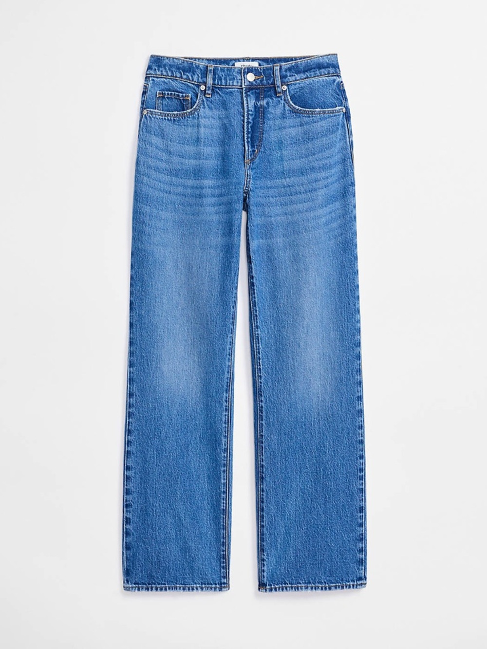 LOFT Rivete Tall Curvy Mid Rise Relaxed Straight Jeans in Vintage Mid Wash 29/8